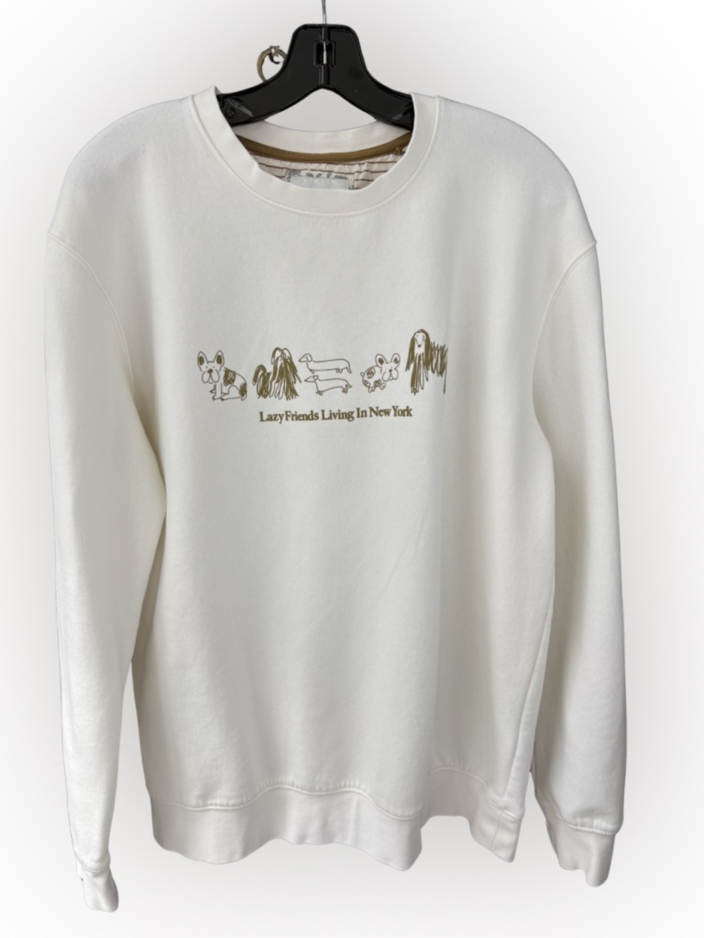 Denim & Flower Cream Dog Sweatshirt